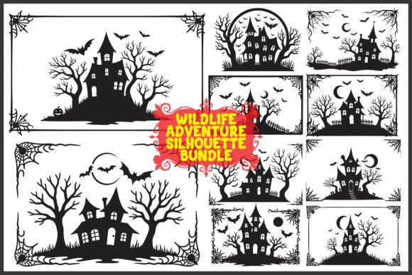 Download Halloween Silhouette Pack with Bats &amp; Tr - Halloween Collection