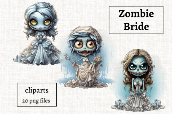 Download Halloween Zombie Bride Clipart 20 PNGs - Halloween Collection