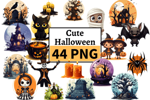 Download Cute Halloween Graphics Bundle 44 PNGs - Halloween Collection