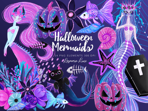 Download Halloween Mermaids Clipart, Gothic PNG - Halloween Collection