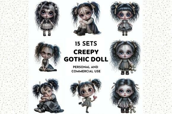 Download Gothic Doll Clipart, Halloween Doll JPG - Halloween Collection