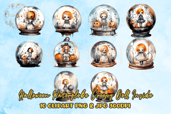 Download Halloween Waterglobe Creepy Doll Inside - Halloween Collection