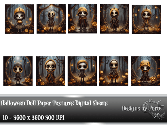 Download Halloween Doll Paper Textures - Halloween Collection
